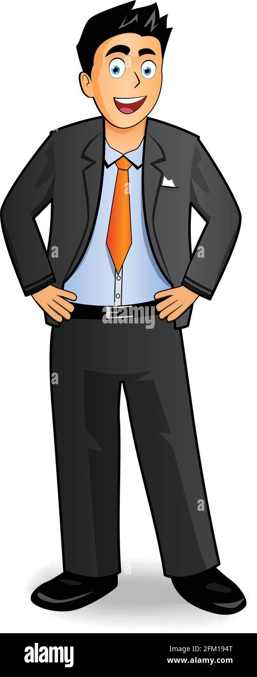 Illustrazione di un vettore uomo d'affari che si disegna su sfondo bianco Illustrazione Vettoriale