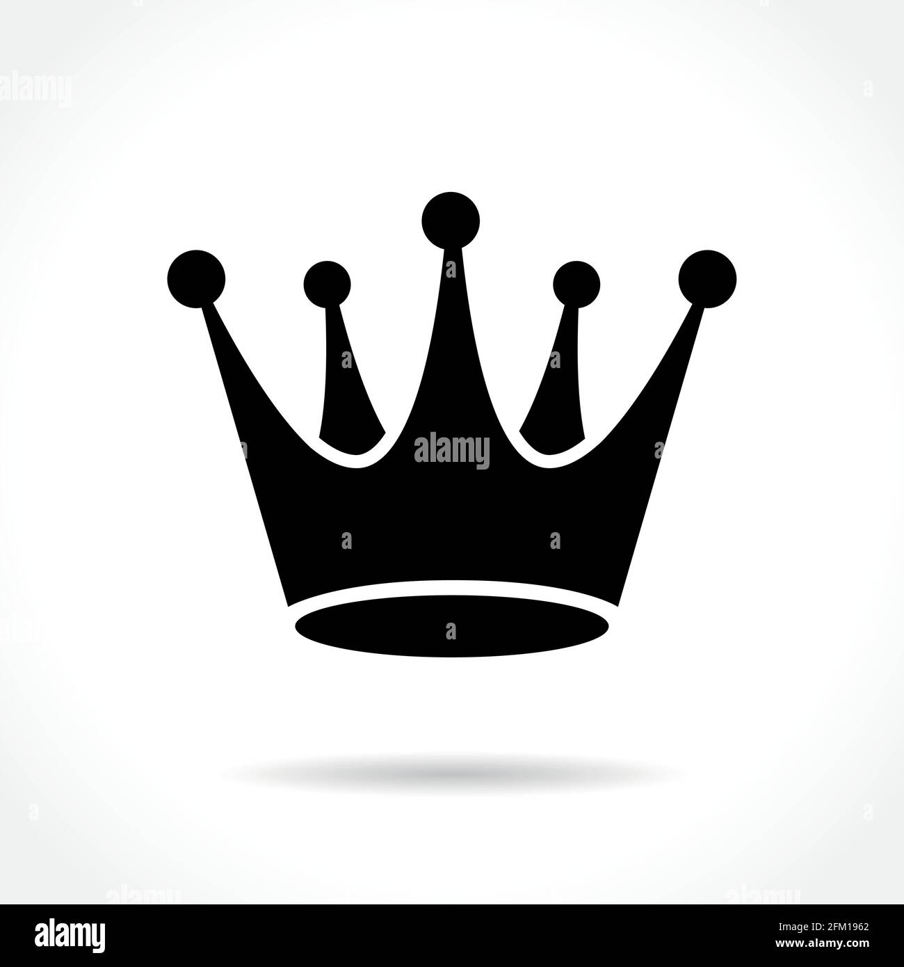 Immagine dell'icona della corona su sfondo bianco Illustrazione Vettoriale