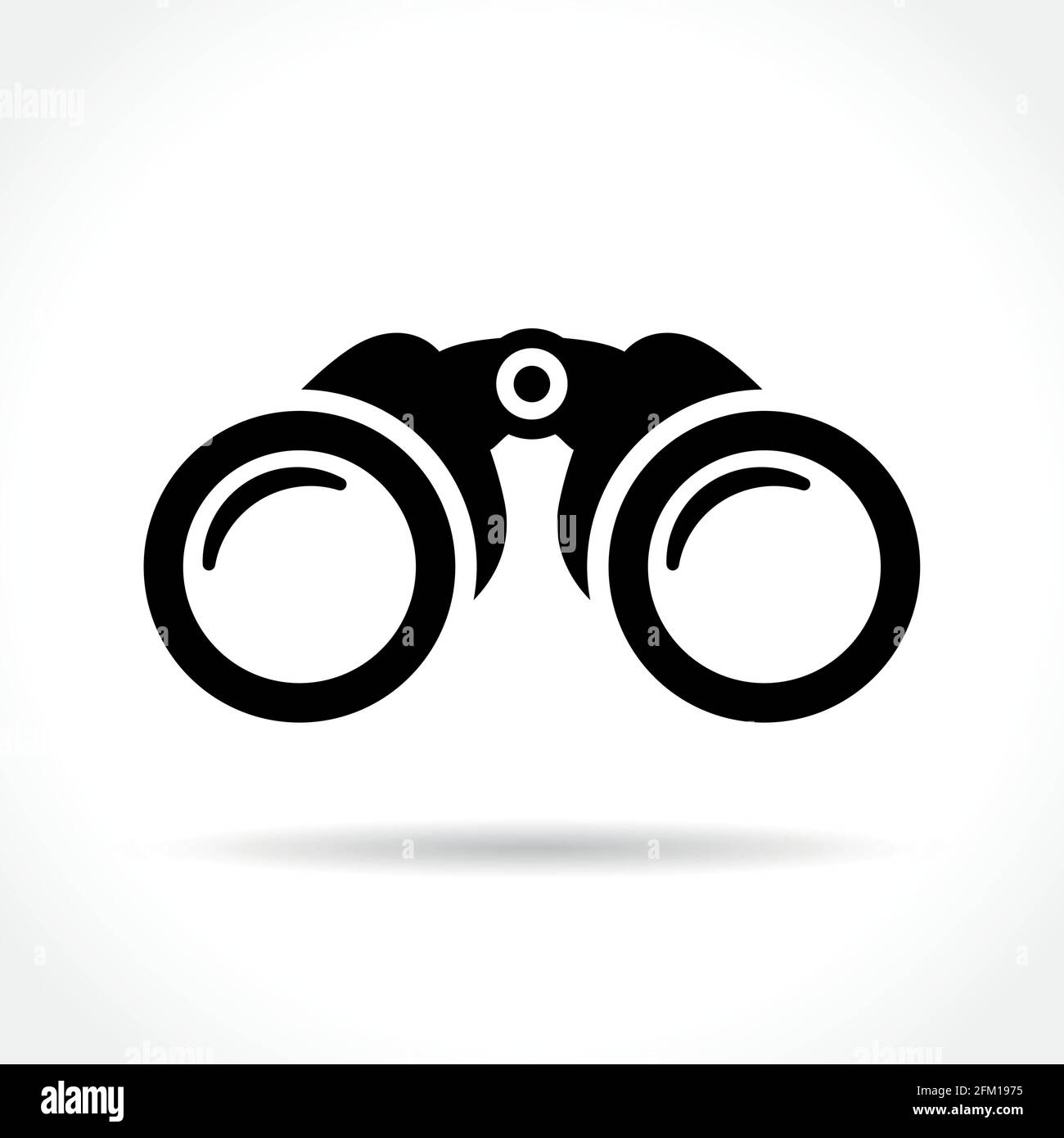 Immagine dell'icona del binocolo su sfondo bianco Illustrazione Vettoriale
