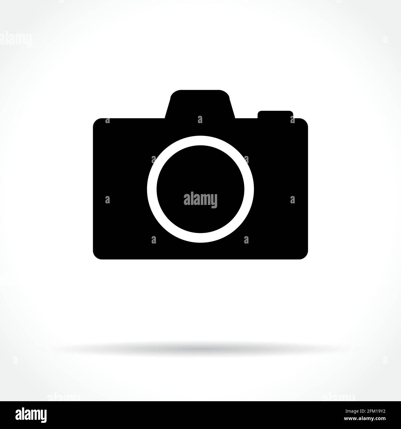 Immagine dell'icona della fotocamera su sfondo bianco Illustrazione Vettoriale