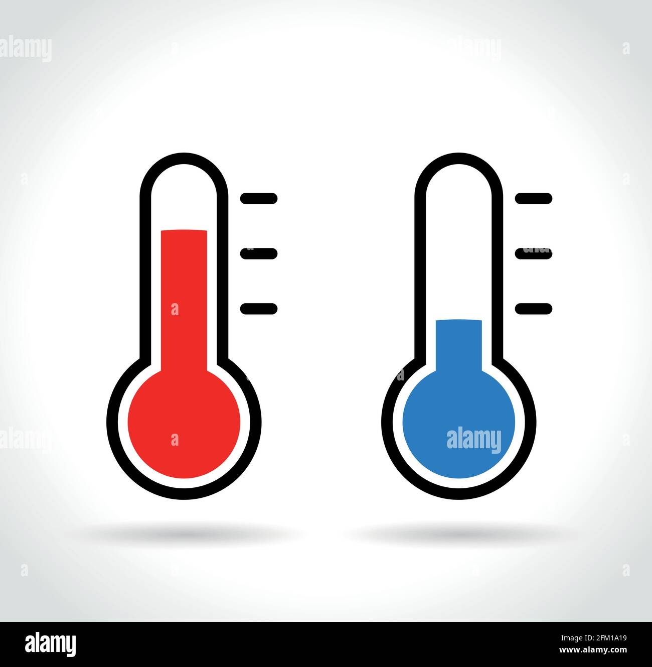 Immagine dell'icona del termometro caldo e freddo Illustrazione Vettoriale