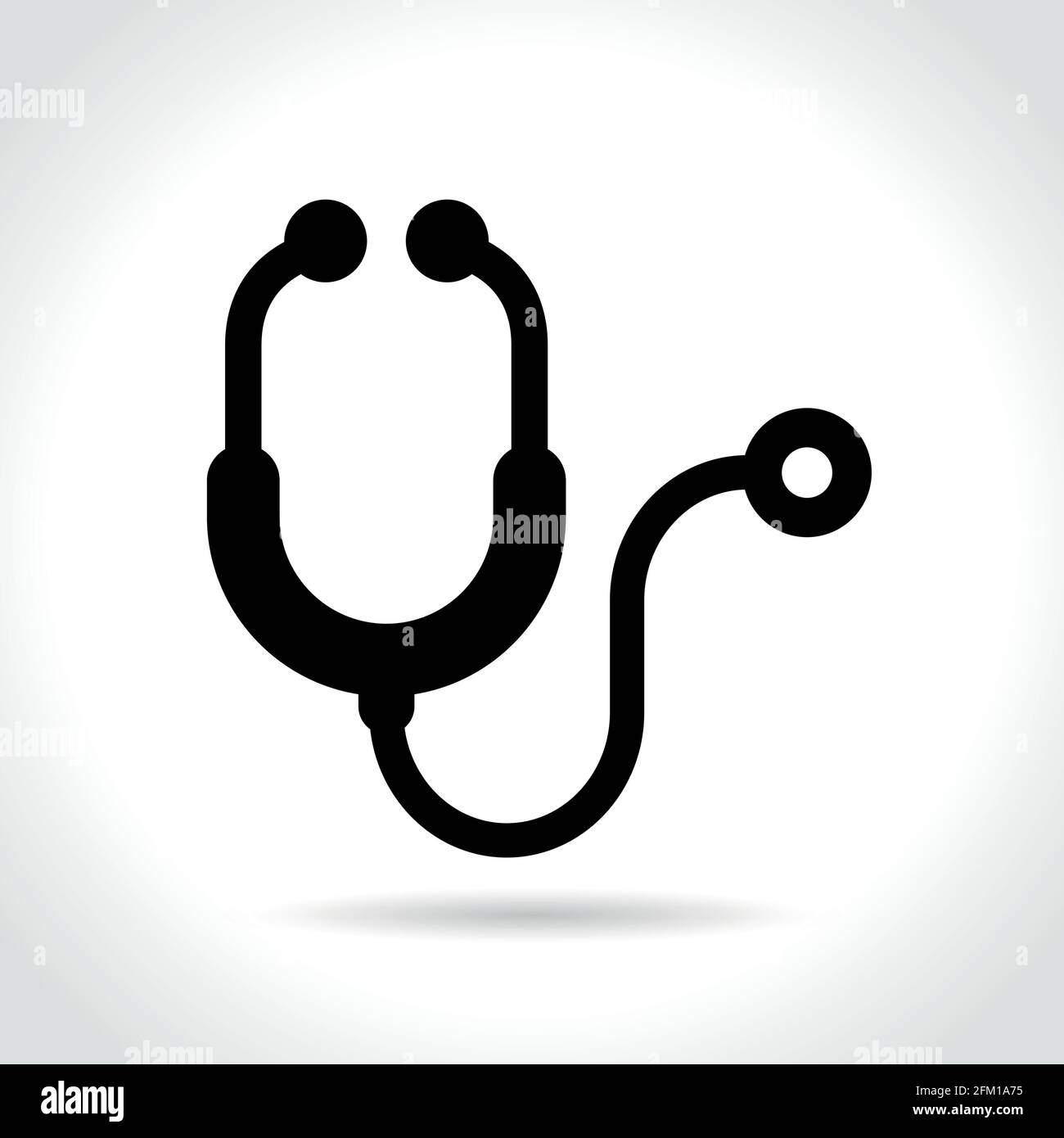 Immagine dell'icona dello stetoscopio su sfondo bianco Illustrazione Vettoriale