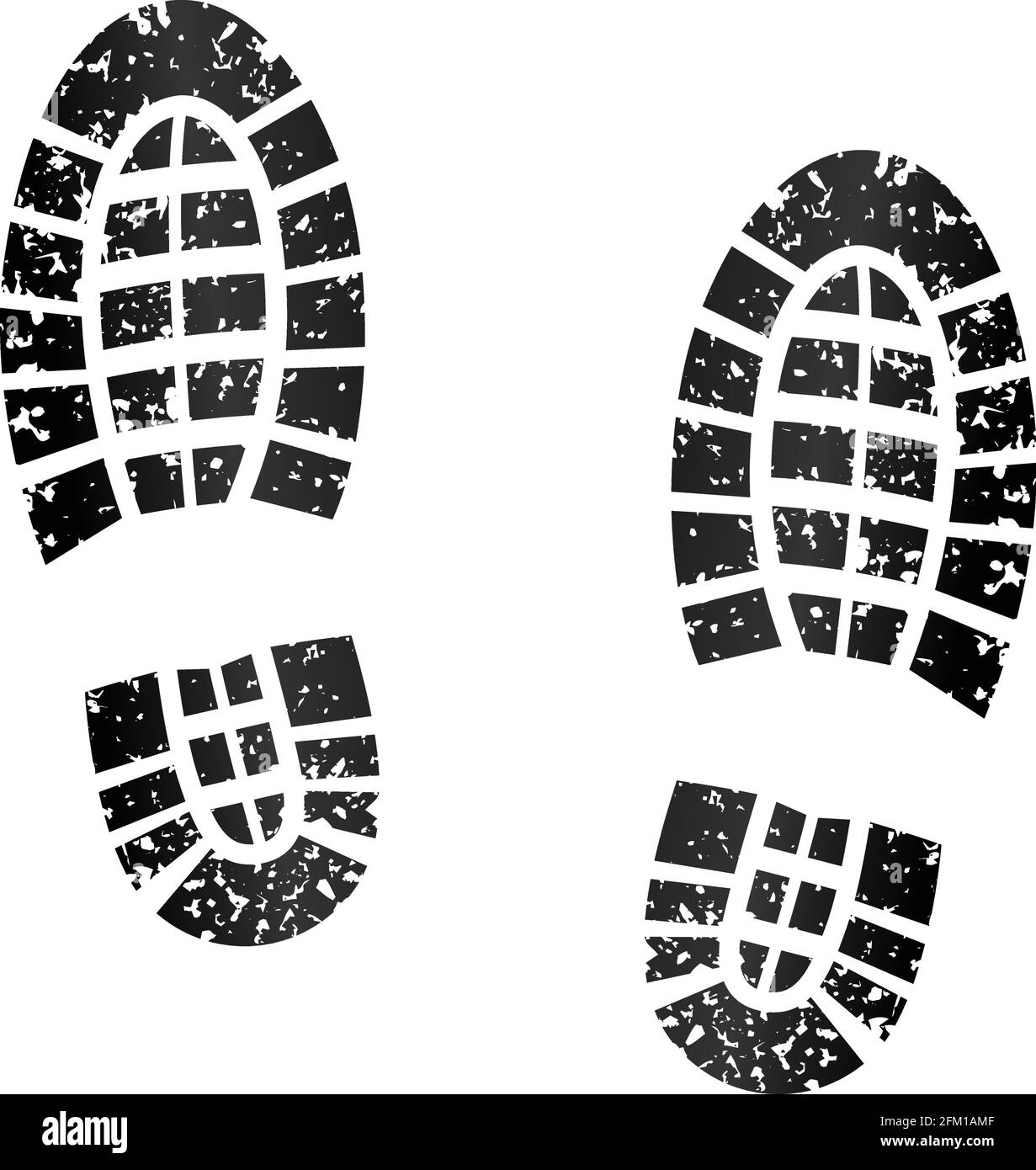 Illustrazione del footprint nero su sfondo bianco Illustrazione Vettoriale