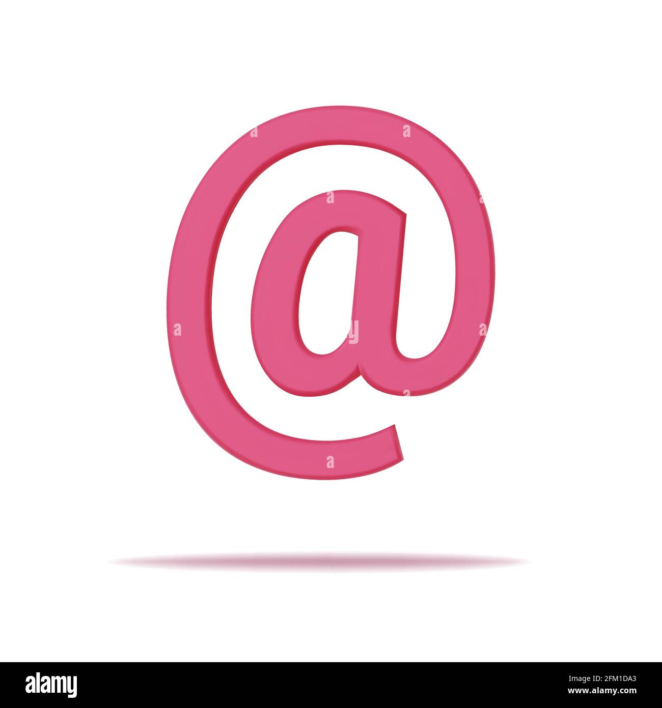 Icona posta rosa rendering 3d. Firma e-mail elemento, simbolo per dispositivi mobili, Web e applicazioni. Vettore Illustrazione Vettoriale