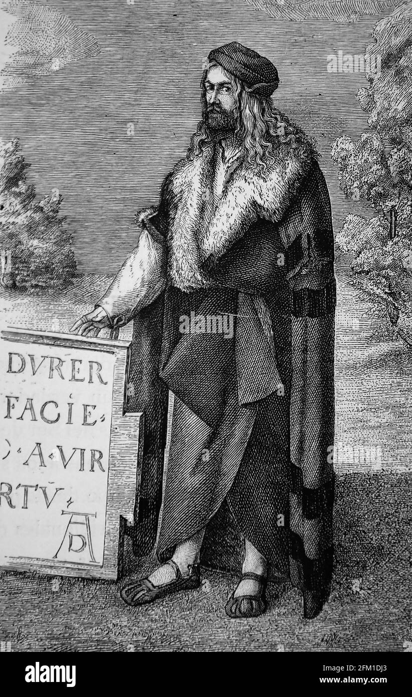 Albrecht Durer (1471-1528). Pittore tedesco. Verticale. Incisione. Foto Stock