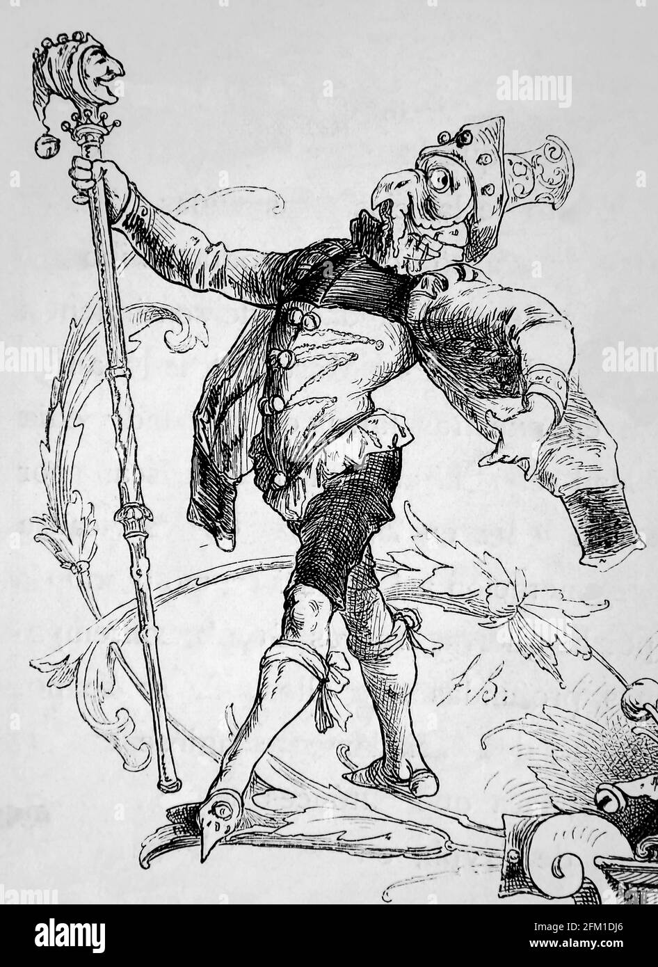 Periodo moderno. Era delle riforme. Germania. Attori della commedia. Incisione, Germania, 1882. Foto Stock