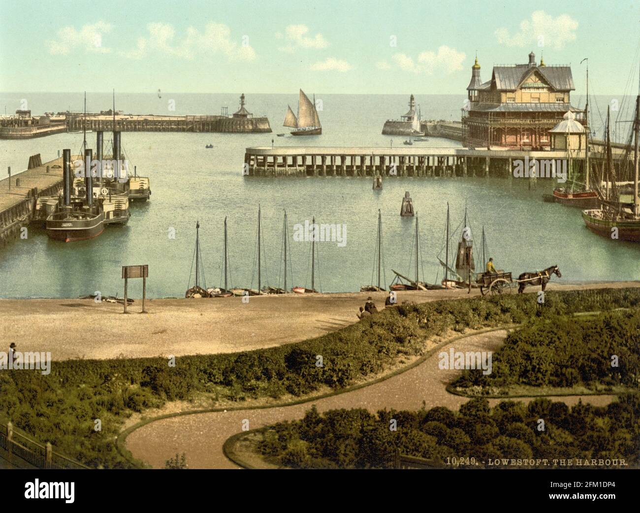 Porto di Lowestoft a Suffolk circa 1890-1900 Foto Stock
