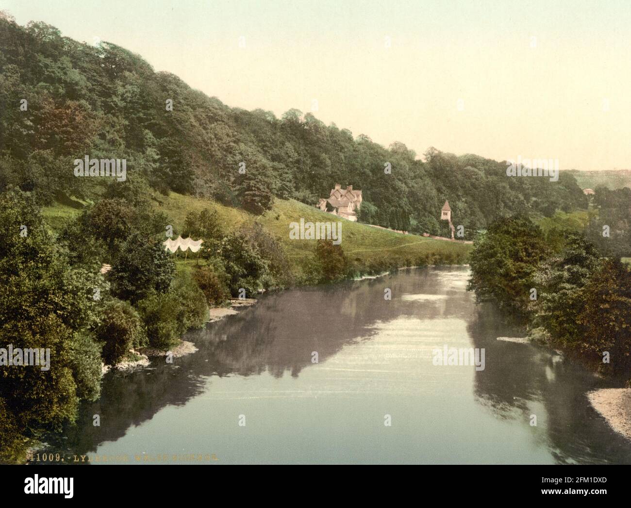 Il fiume Wye a Welsh Bickidor in Herefordshire circa 1890-1900 Foto Stock
