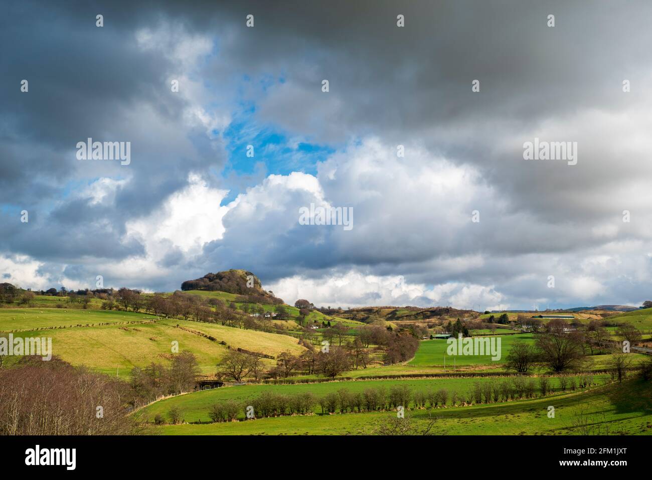 Una vista della collina di Loudoun vicino a Darvel, Ayrshire orientale, Scozia. Foto Stock