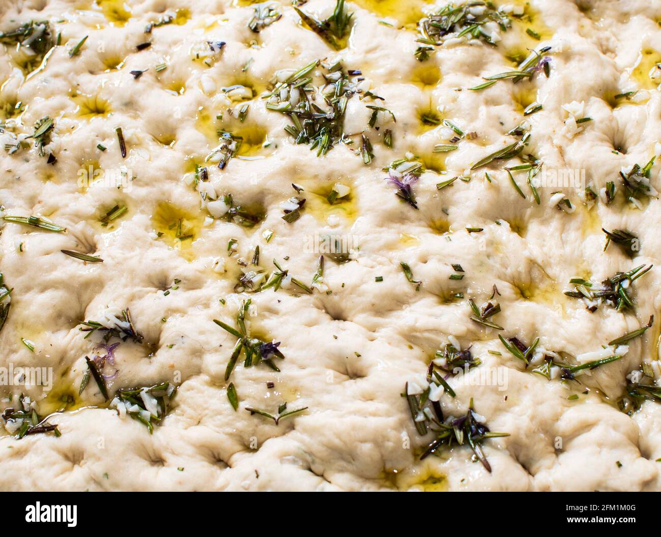 Focacia pane italiano crudo Foto Stock