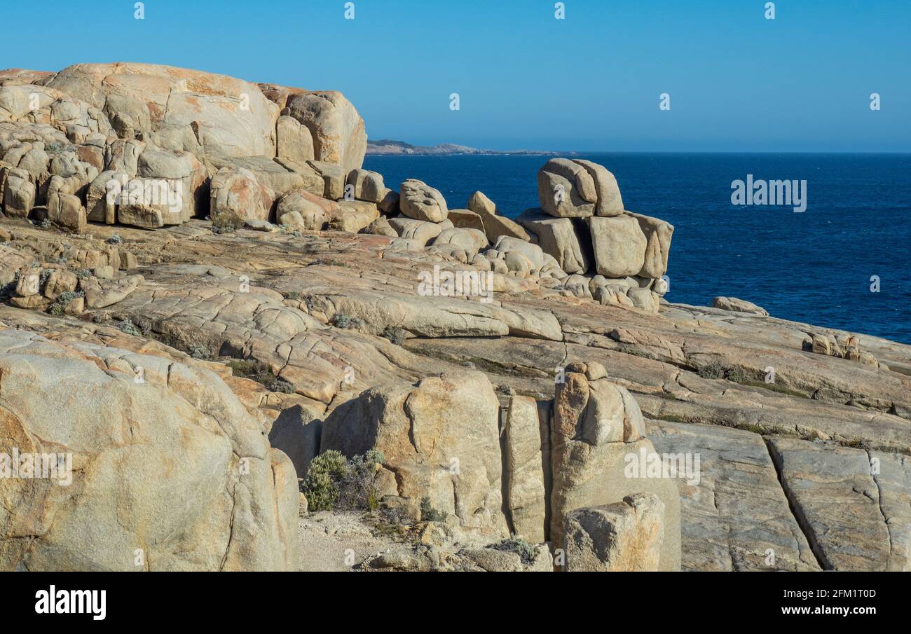 Formazioni rocciose di granito tra il Gap e il Natural Bridge nel Parco Nazionale di Torndirrup Albany Australia Occidentale. Foto Stock