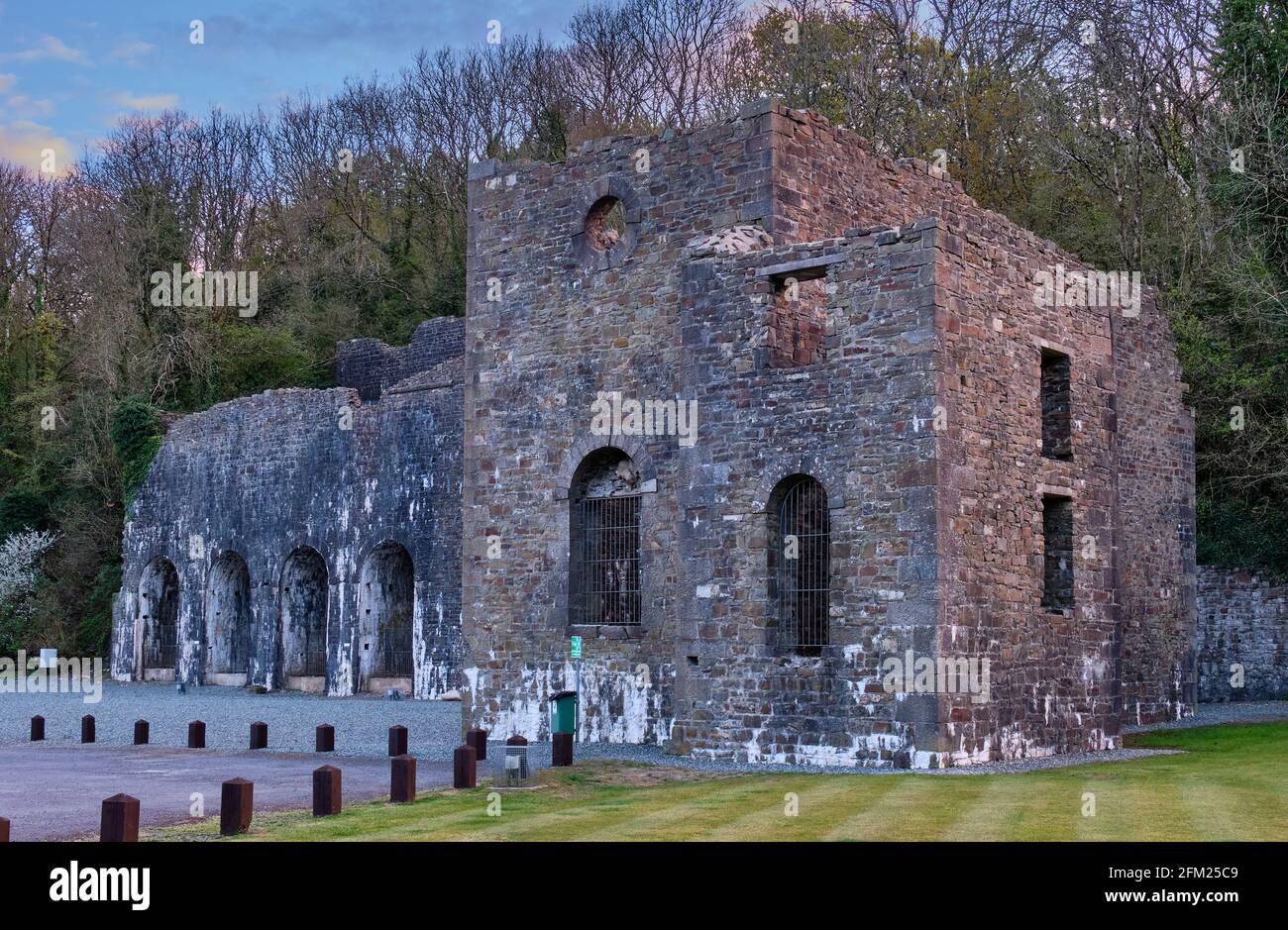 Steppide Ironworks and Colliery, Stepaside, Pleasant Valley, vicino Saundersfoot, Pembrokeshire, Galles. Foto Stock