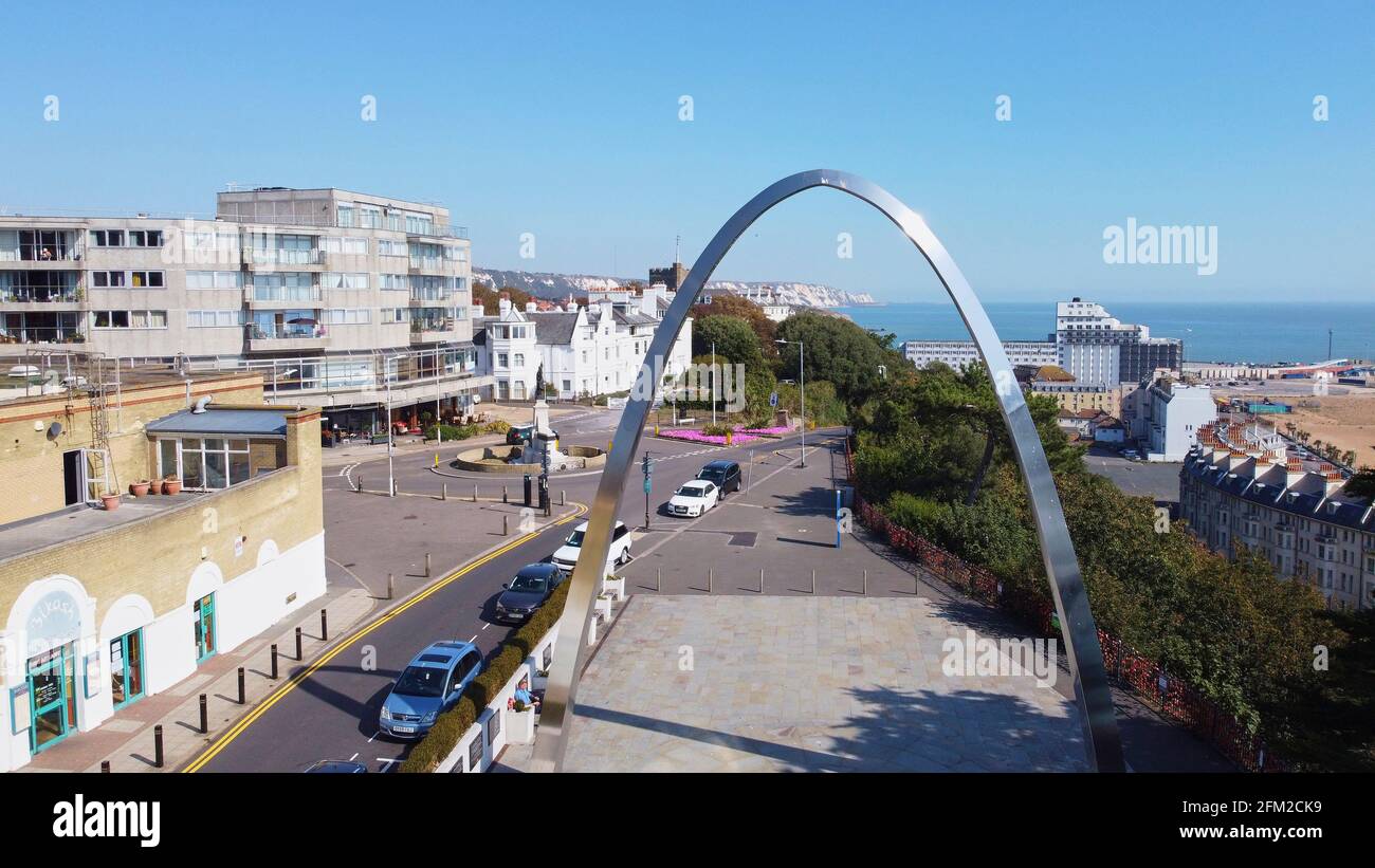 Passo breve Memorial Arch, Folkestone, Kent, Inghilterra Foto Stock