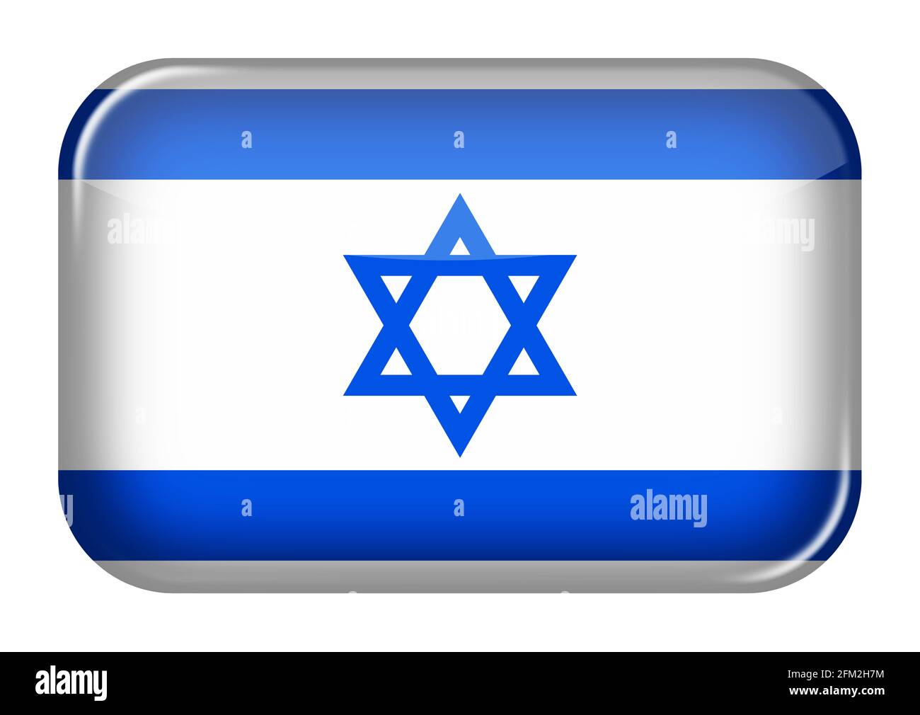 Icona web Israele pulsante rettangolo con tracciato di ritaglio illustrazione 3d Foto Stock