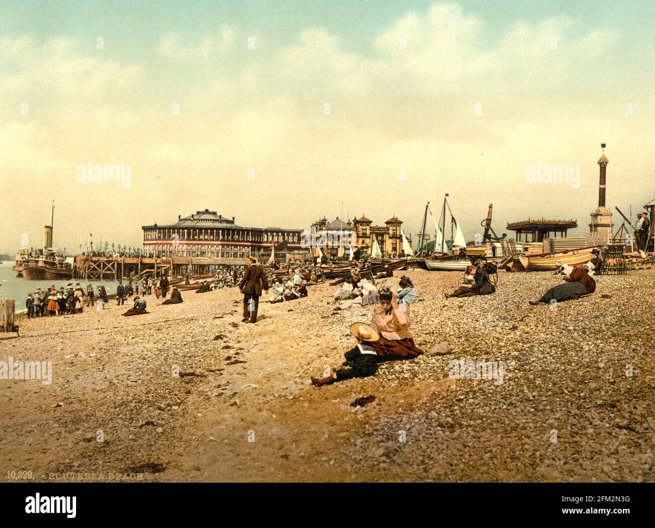 Southsea Beach, Hampshire circa 1890-1900 Foto Stock