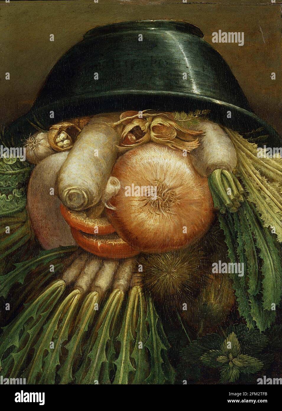 Titolo: Il giardiniere vegetale Creatore: Giuseppe Arcimboldo Data: 1587-90 Medium: Olio su legno dimensioni: 36 x 24 cm Località: Museo Civico 'Ala Ponzone', Cremona Foto Stock