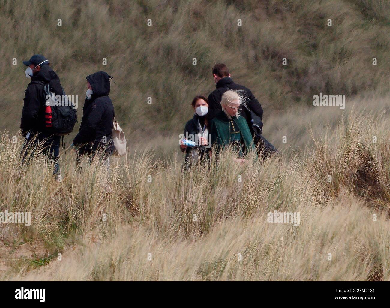 House of Dragon giovane attore britannico catturato sul set, il personaggio più probabile è Aemond Targaryen Foto Stock