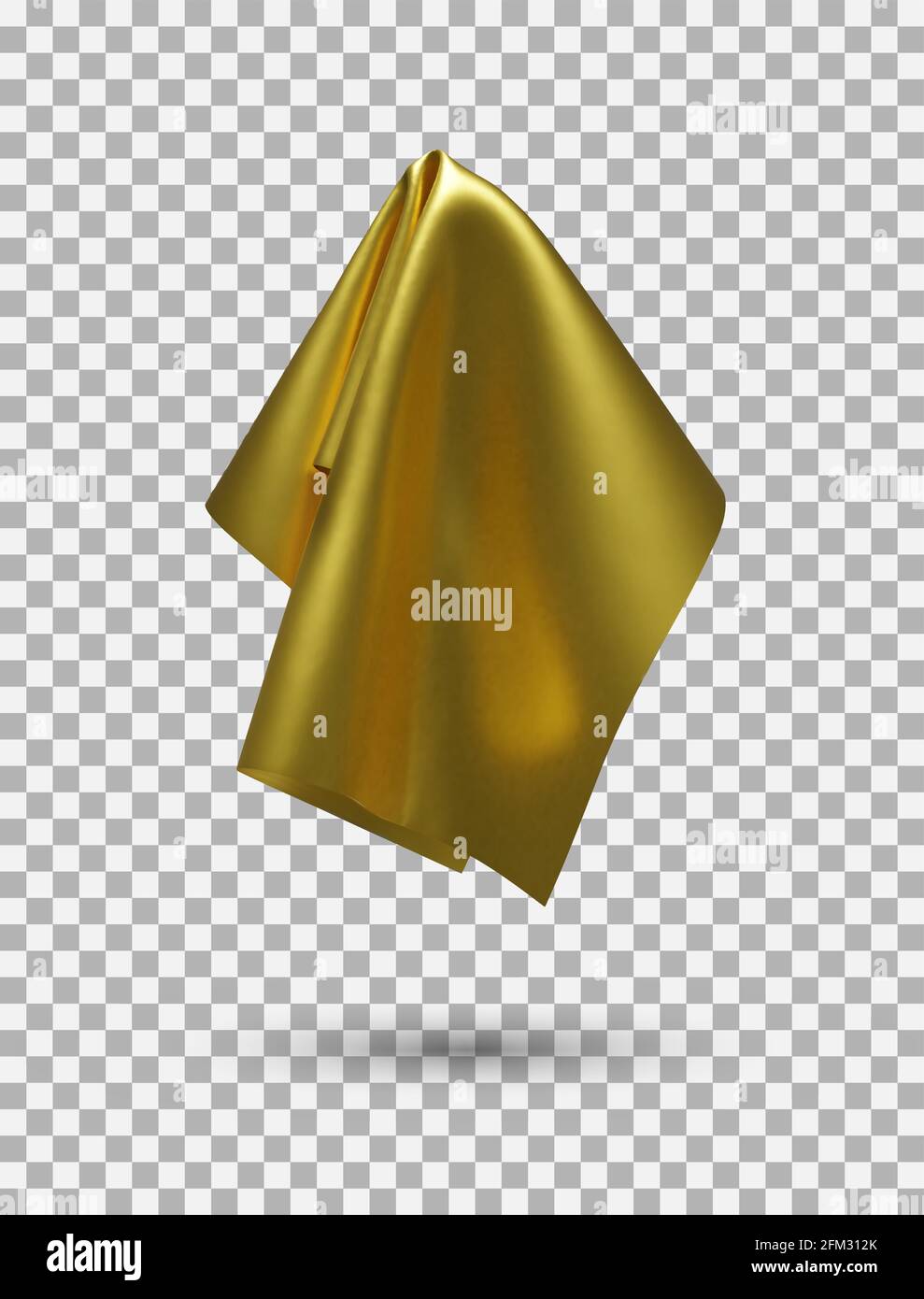 Tessuto dorato lucido, fazzoletto o tovaglia appesi Illustrazione Vettoriale