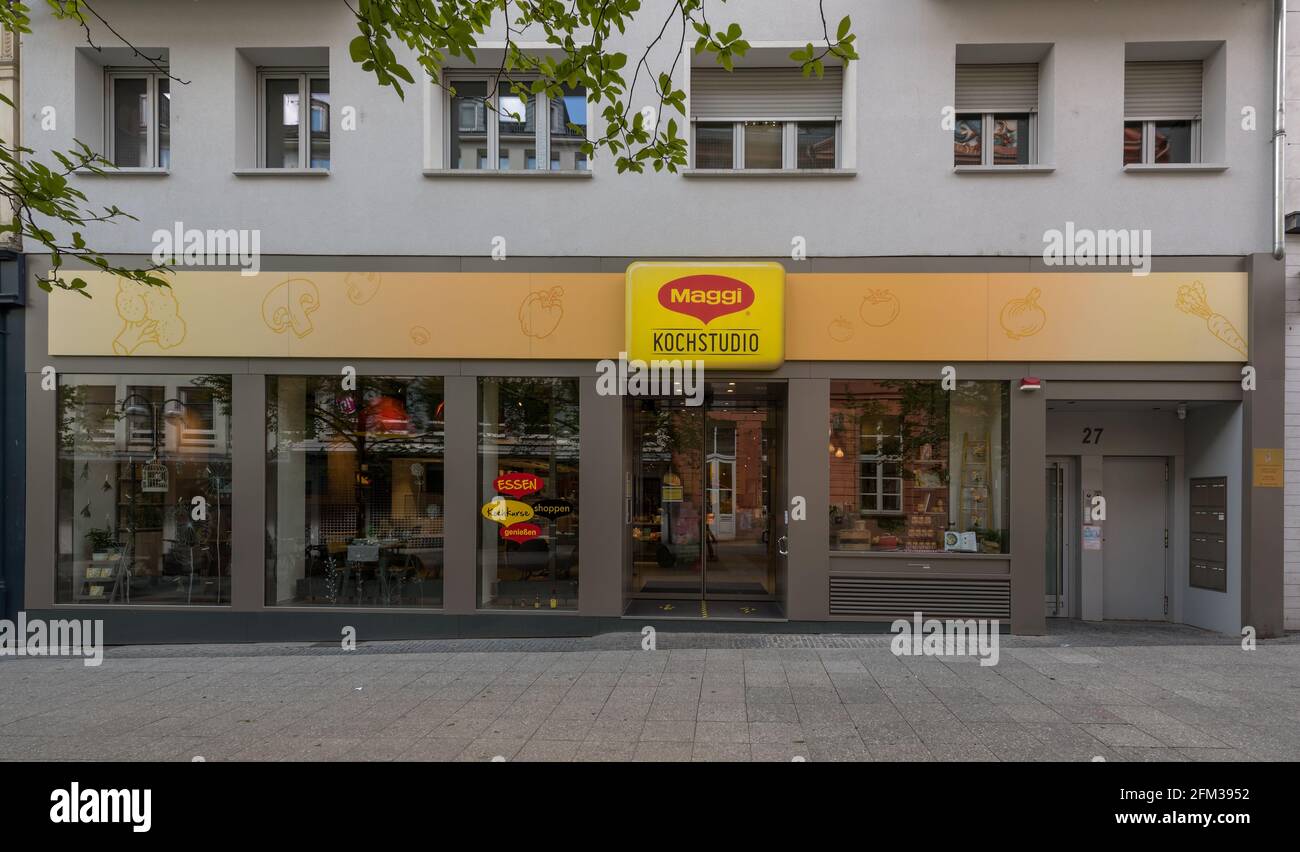 Lo studio di cucina Maggi nel centro di Francoforte, Germania Foto Stock