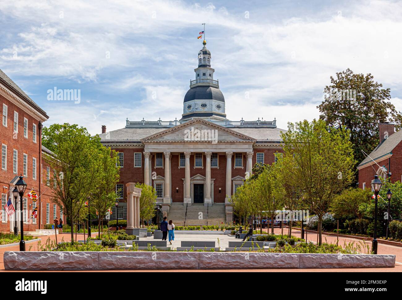 Edificio storico del Campidoglio del Maryland ad Annapolis, la più antica casa di stato ancora in uso. Altri edifici governativi statali come il tribunale o Foto Stock
