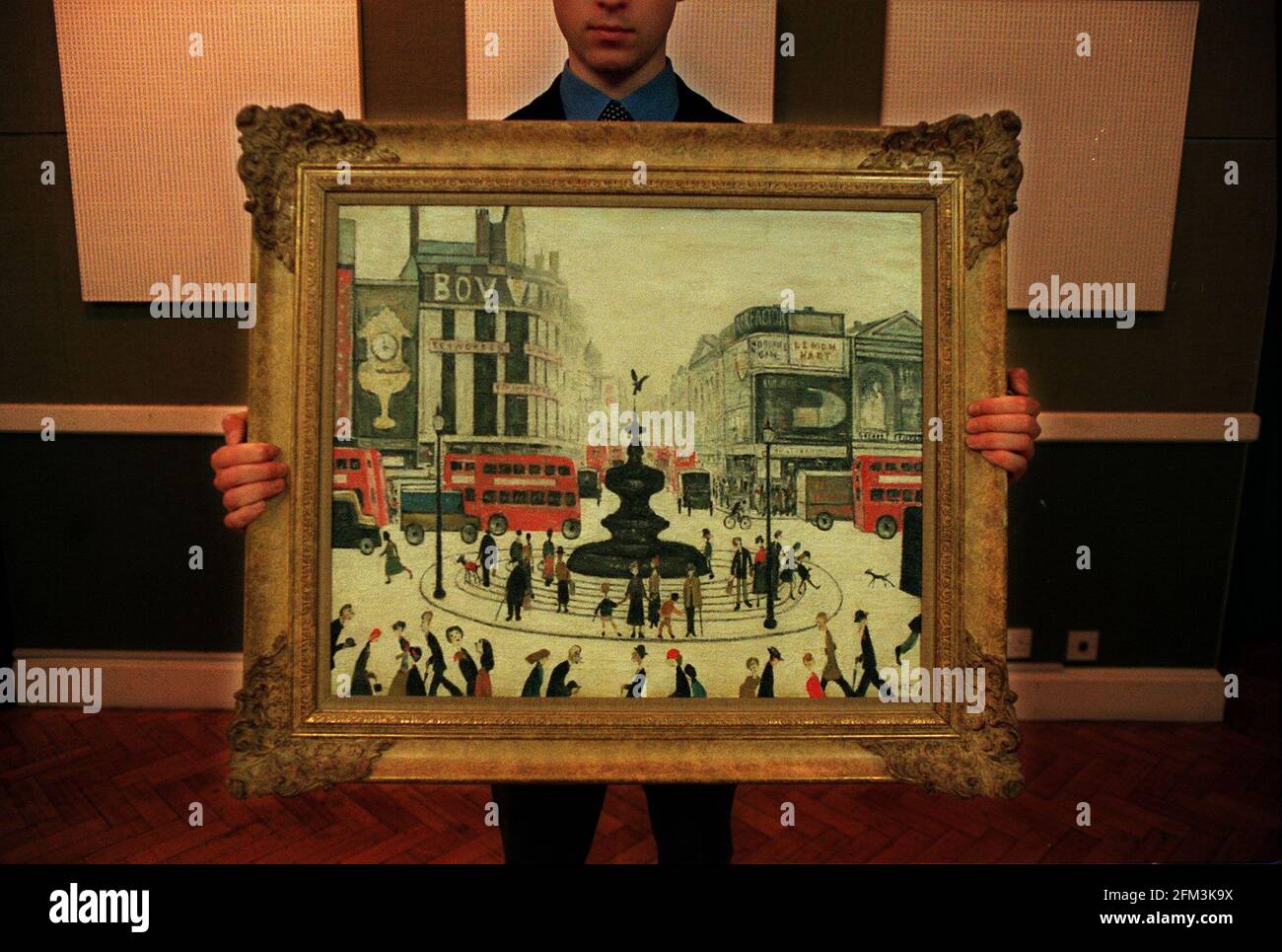 Piccadilly Circus dipinto da LS Lowry mostra uno Vista su Londra Foto Stock