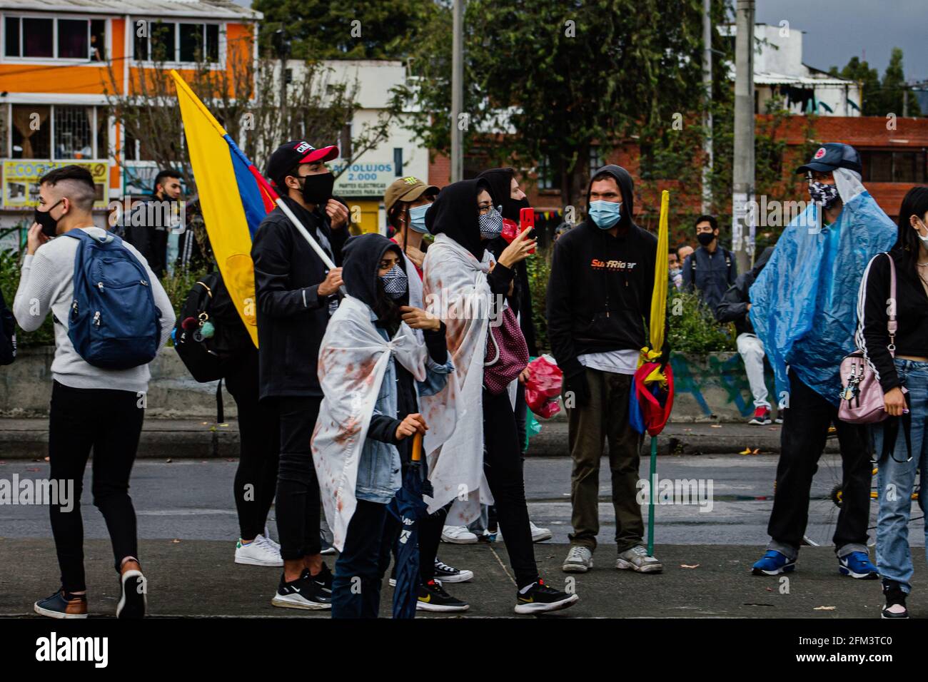 Marcia contro le riforme del governo di Ivan Duque e gli abusi della polizia , Bogotá 5 maggio 2021 Foto Stock