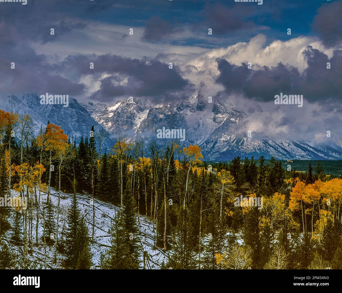 In prossimità di Storm, Teton Range, Grand Teton National Park, Wyoming Foto Stock