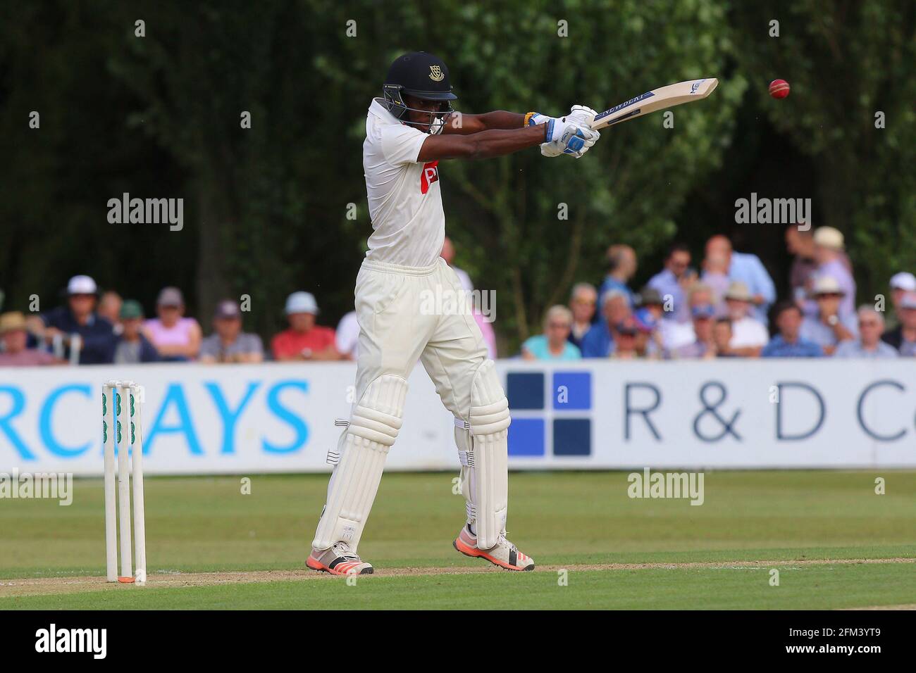 JOFRA Archer in batting azione per Sussex durante Essex CCC vs Sussex CCC, Specsaver County Championship Division 2 Cricket al Castle Park il 5 ° Az Foto Stock