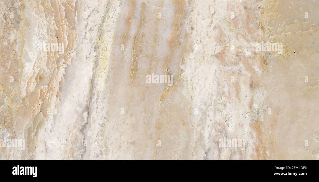Colore avorio e marrone finitura lucida texture onice con naturale design in marmo ad alta risoluzione Foto Stock