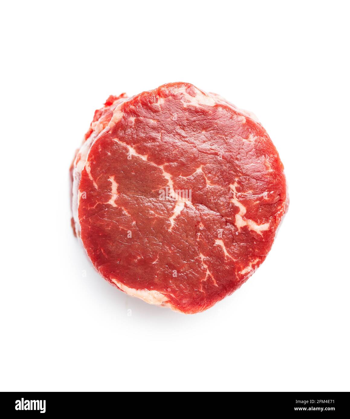 La carne di manzo grezza isolato su sfondo bianco. Foto Stock