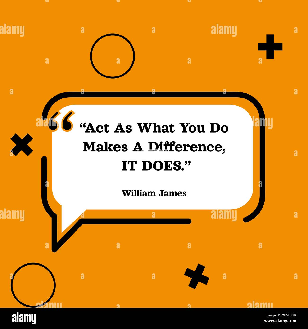 Quote Act As What You Do fa la differenza, fa da William James Vector Design eps10 Illustrazione Vettoriale