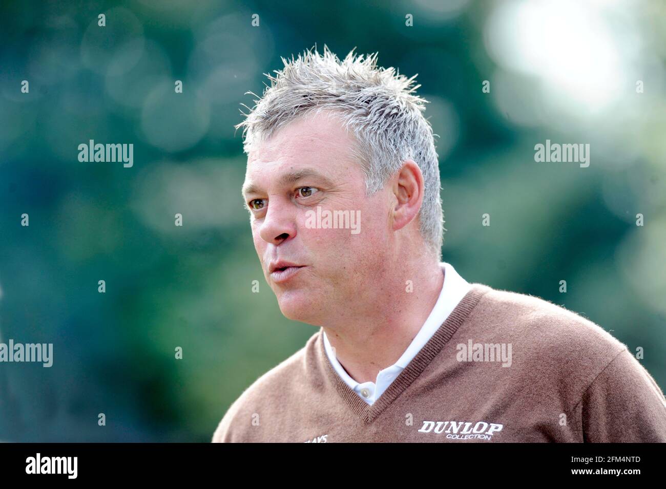 Darren Clark gioca una partita di golf con Brian Viner. IMMAGINE DAVID ASHDOWN Foto Stock