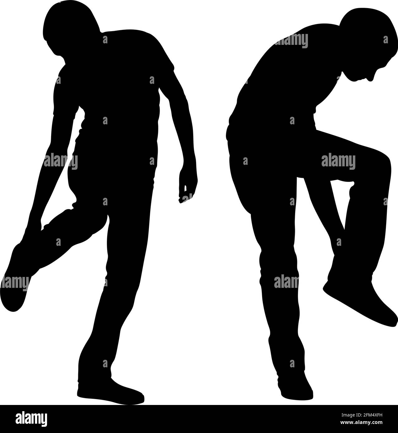 uomini con dolore alle gambe Illustrazione Vettoriale