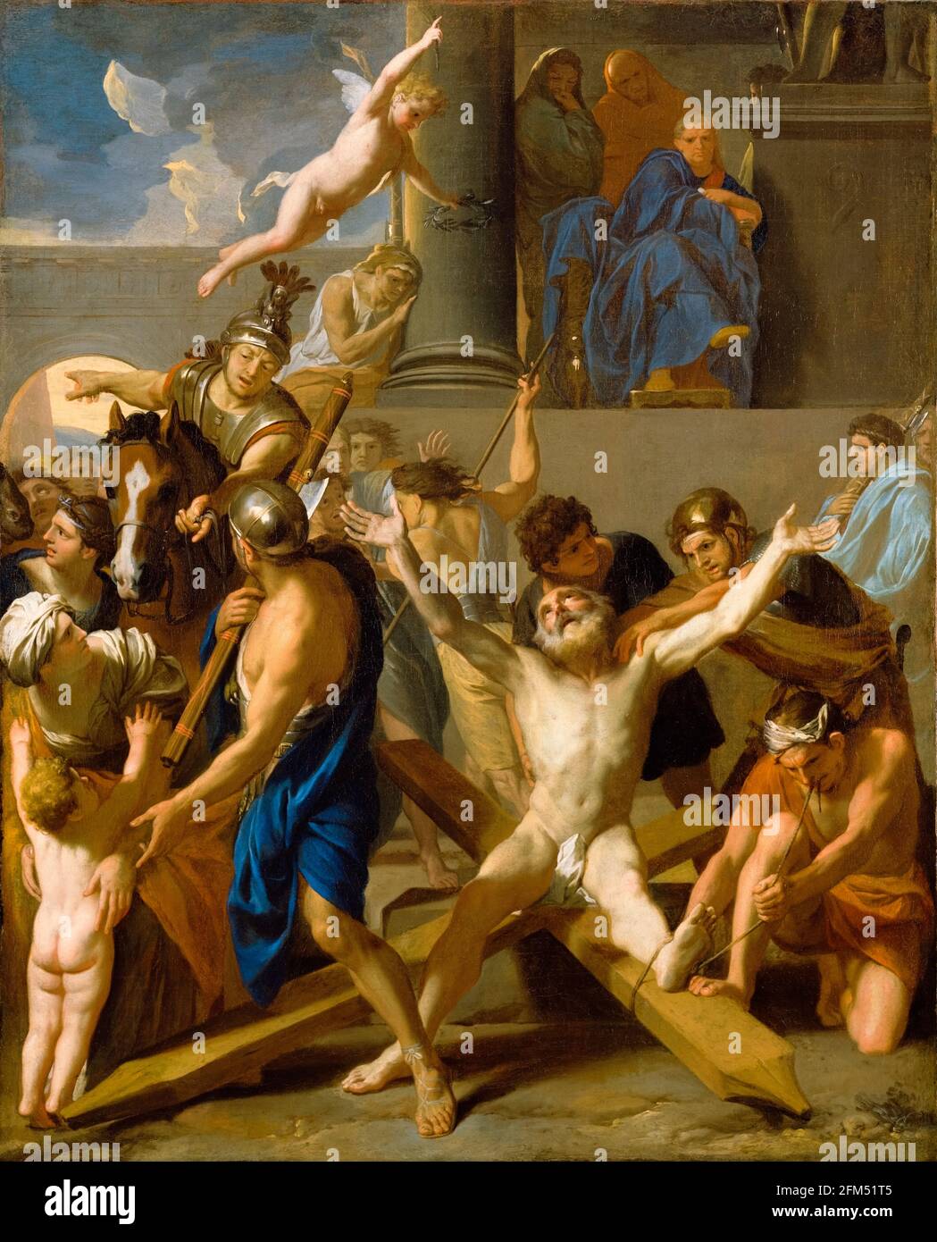 Il martirio di Sant'Andrea, dipinto di Charles le Brun, 1646-1647 Foto Stock