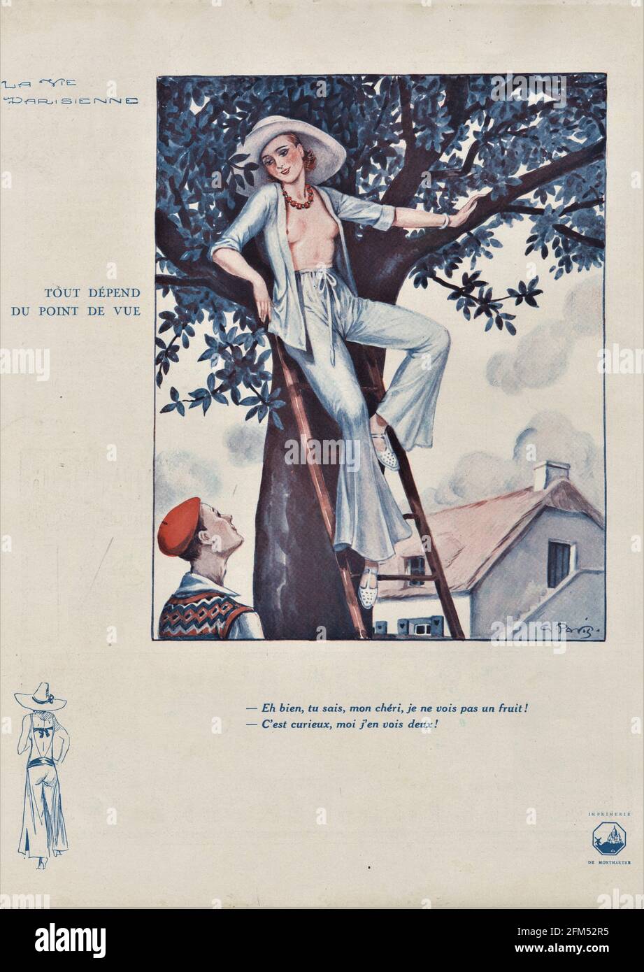1930s Francia La Vie Parisienne piastra del magazzino Foto Stock