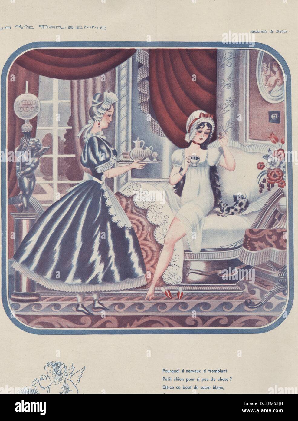 1930s Francia La Vie Parisienne piastra del magazzino Foto Stock