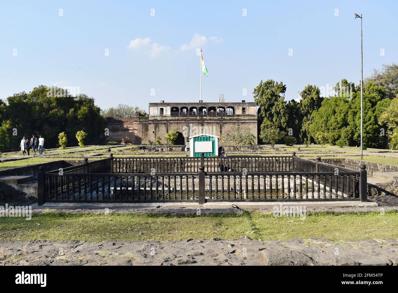 PUNE, MAHARASHTRA, INDIA, febbraio 2020, il cortile e le fontane di Shaniwar Wada, Shaniwarwada Fort è un luogo di riferimento Foto Stock