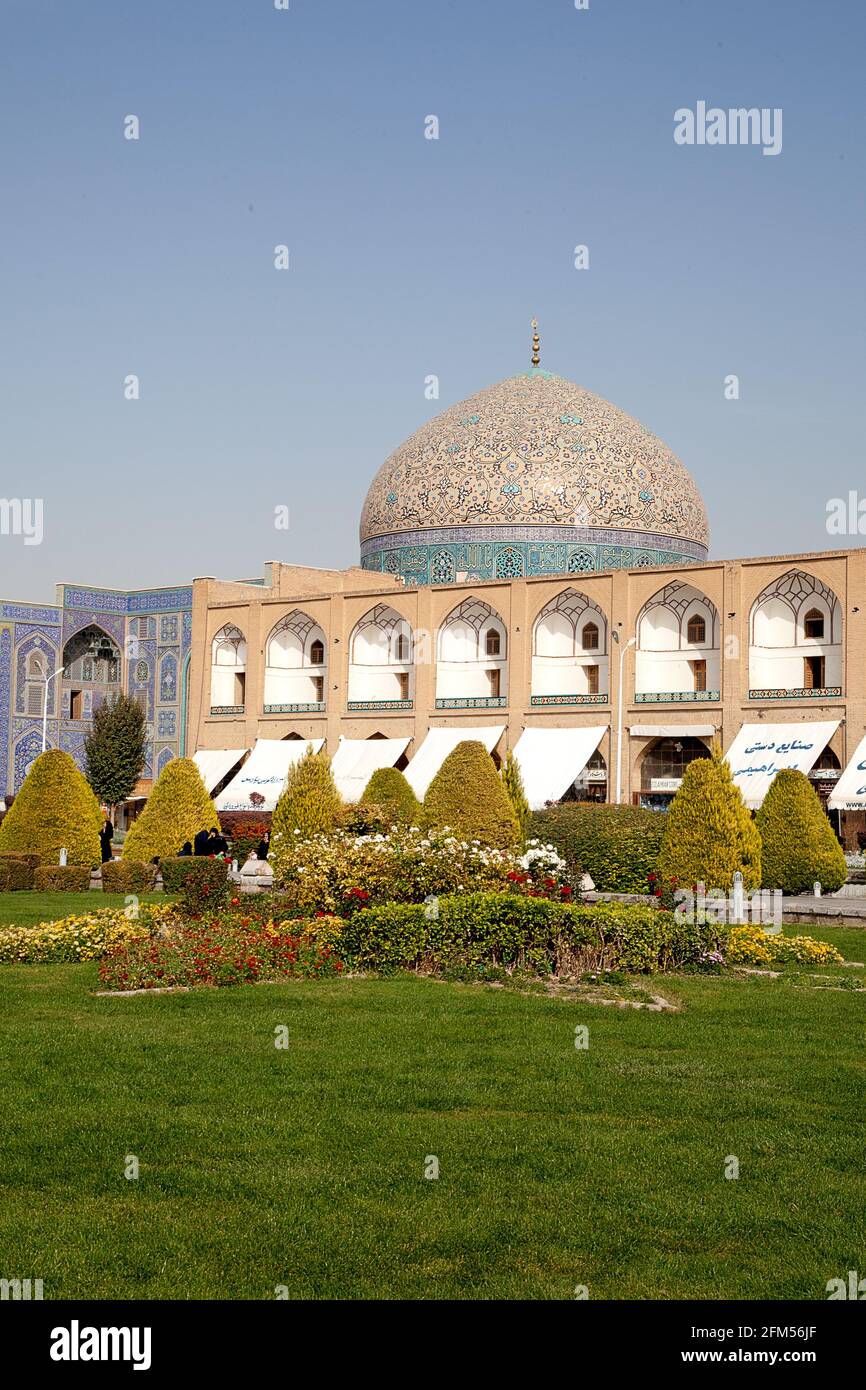 Scheikh-Lotfollah-Moschee am Naghshe-Jahan-Platz a Isfahan, Iran Foto Stock