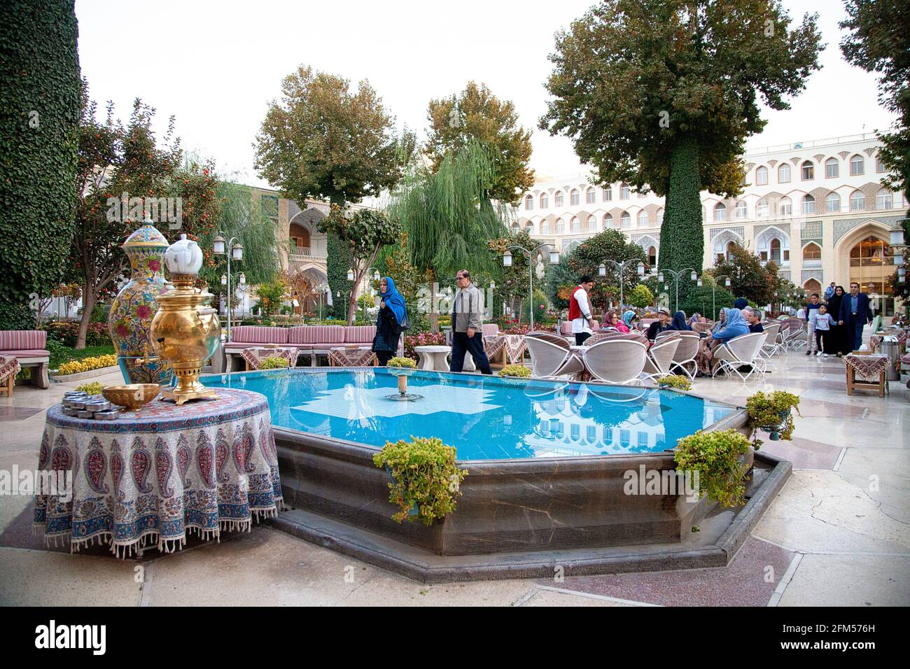 Hotel Abbasi, Persischer Garten a Isfahan, Iran Foto Stock