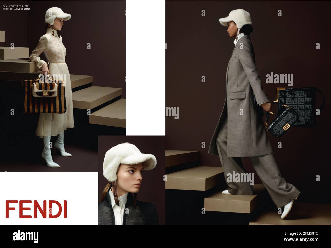 2010S UK Fendi Magazine annuncio pubblicitario Foto Stock