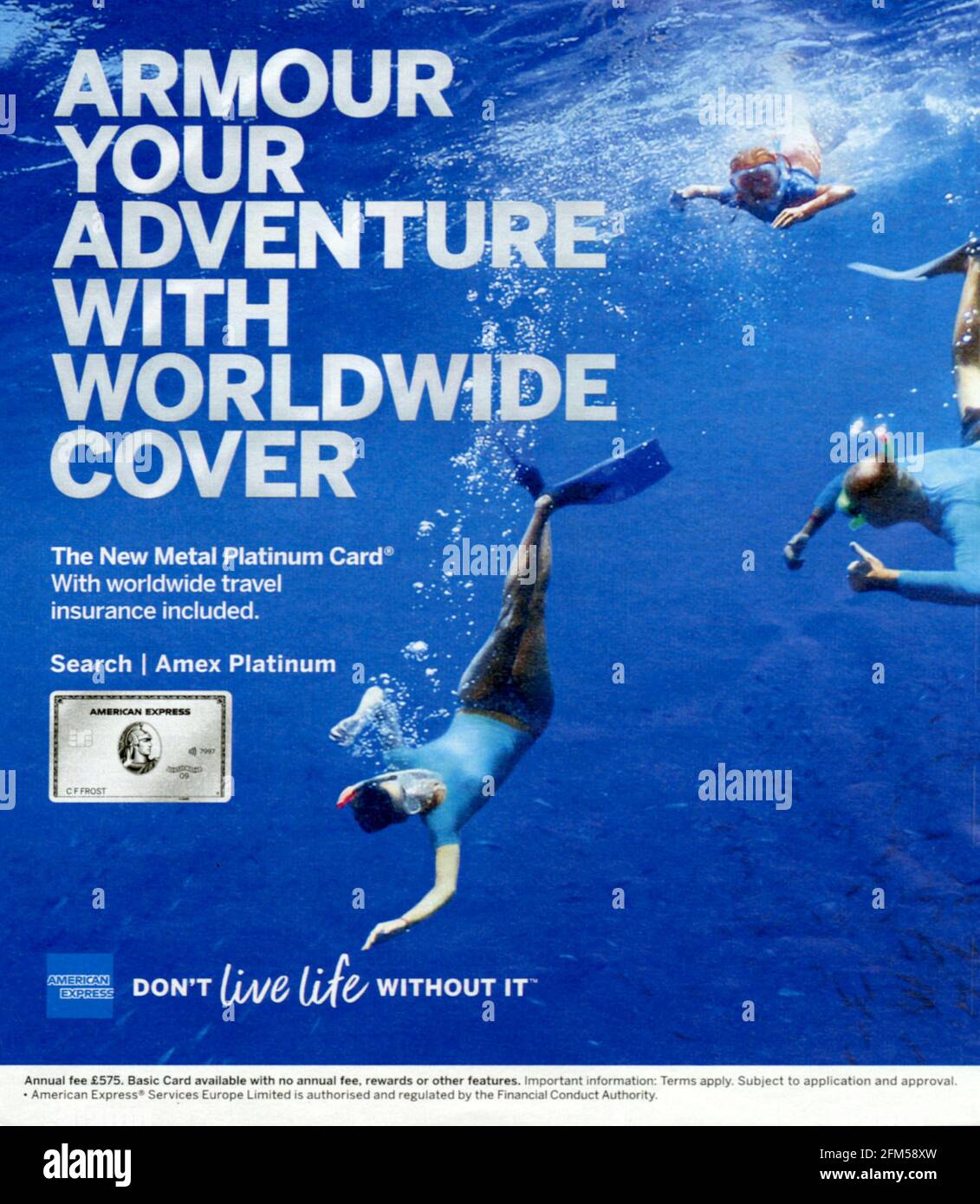 2010S UK American Express Magazine annuncio pubblicitario Foto Stock