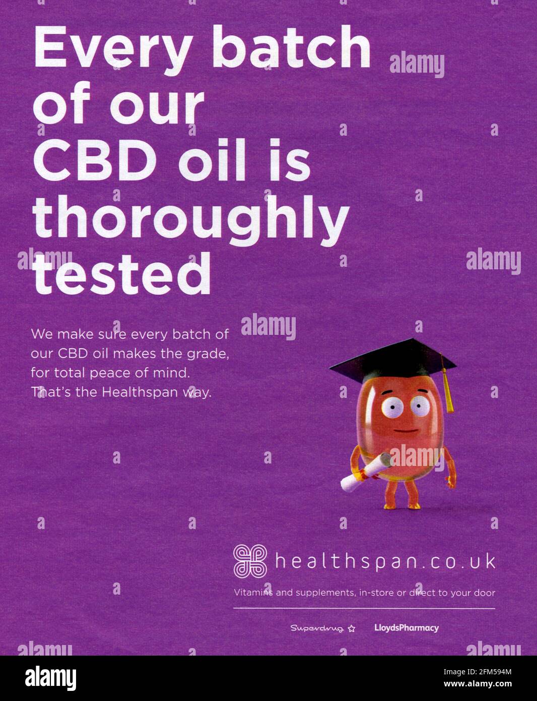 202020s UK Healthspan Magazine Advert Foto Stock