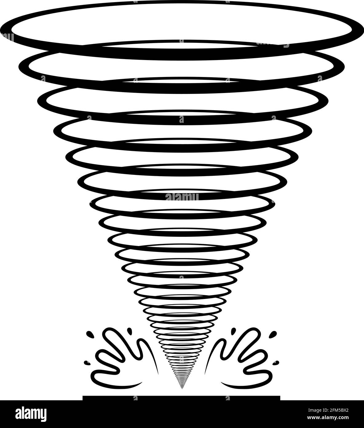 Icona pixel art Tornado Storm. Simbolo tempesta. Typhoon, ciclone e uragano isolato vettore illustrazione su sfondo bianco. Illustrazione Vettoriale