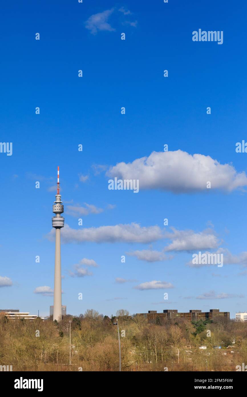 Florianturm (Florian Tower) Torre televisiva punto di riferimento a Dortmund, Germania Foto Stock