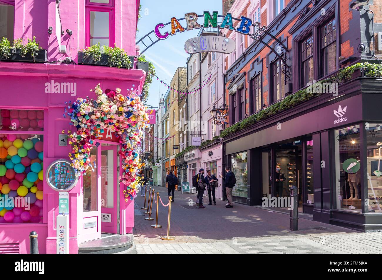 Ingresso a Carnaby Street, West End, Soho, City of Westminster, Greater London, Inghilterra, Regno Unito Foto Stock