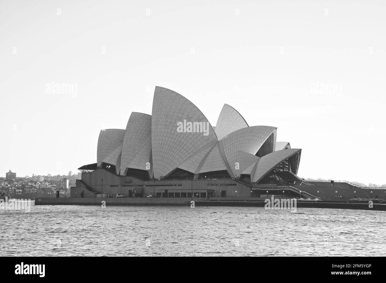 Sydney Opera House in monotono Foto Stock