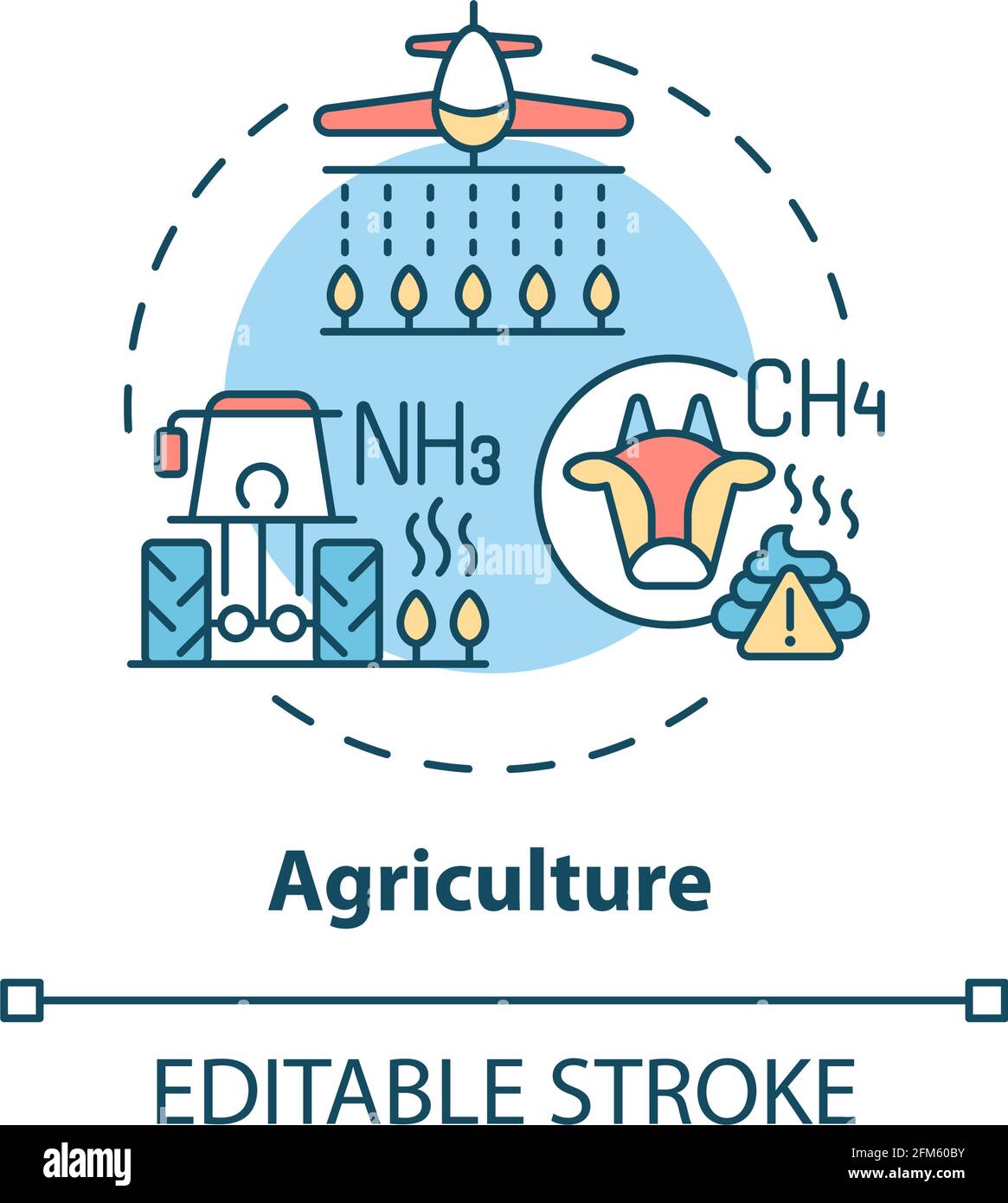 Icona del concetto di agricoltura Illustrazione Vettoriale