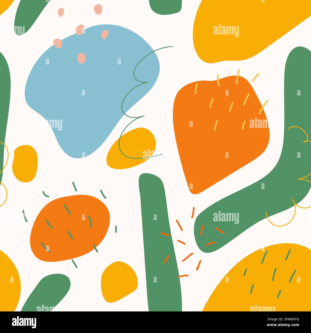 Fascio di motivi astratti con forme naturali. Illustrazione Vettoriale