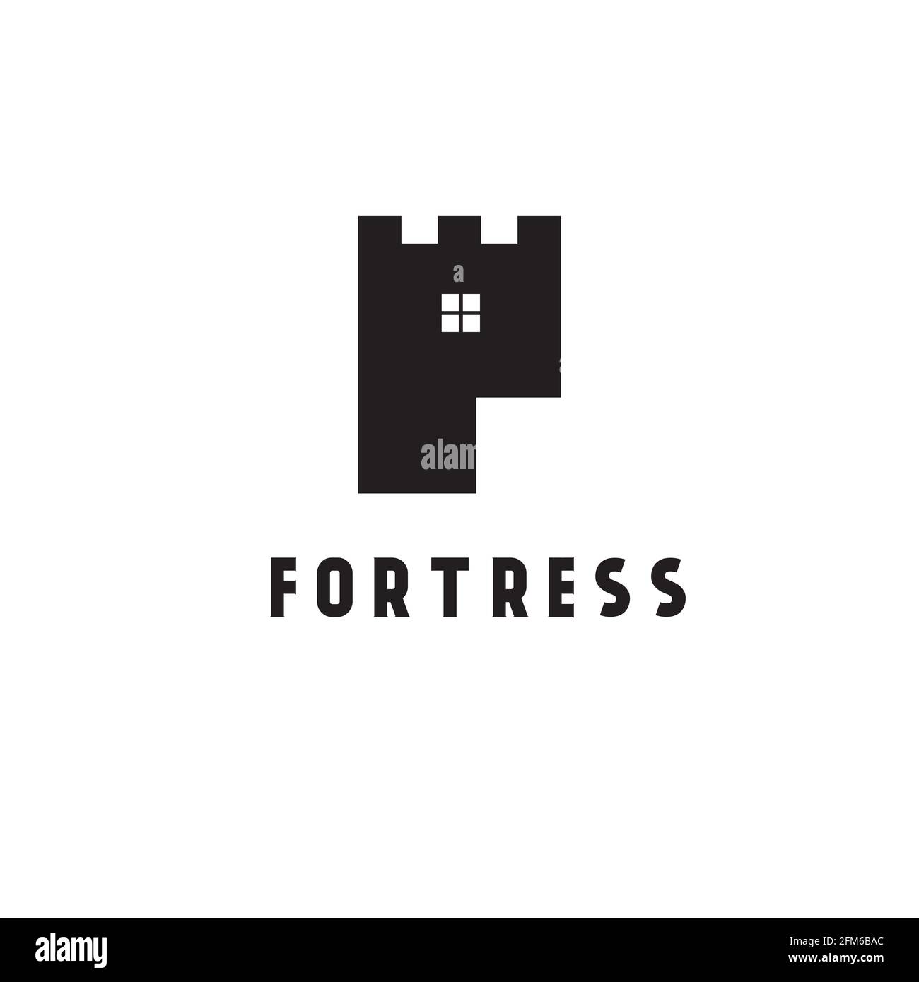 Logo vettoriale fortezza. Icona della fortezza. Vettore Illustrazione Vettoriale