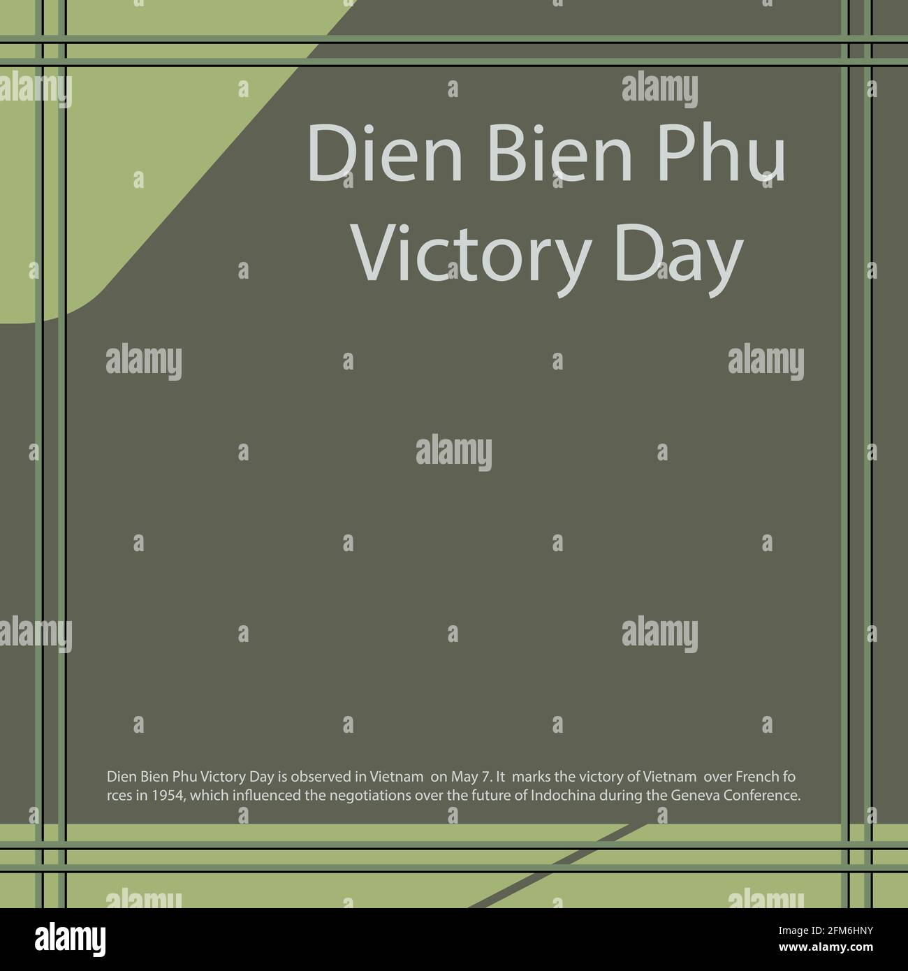 Il giorno della vittoria di Dien Bien Phu è osservato in Vietnam il 7 maggio. Segna la vittoria del Vietnam sulle forze francesi nel 1954, che influenzò la negoziatio Illustrazione Vettoriale